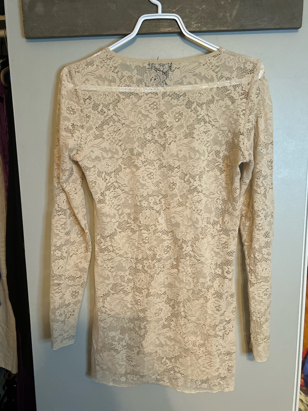 Lace Long-Sleeve Top - Cream - Picture 12 of 12